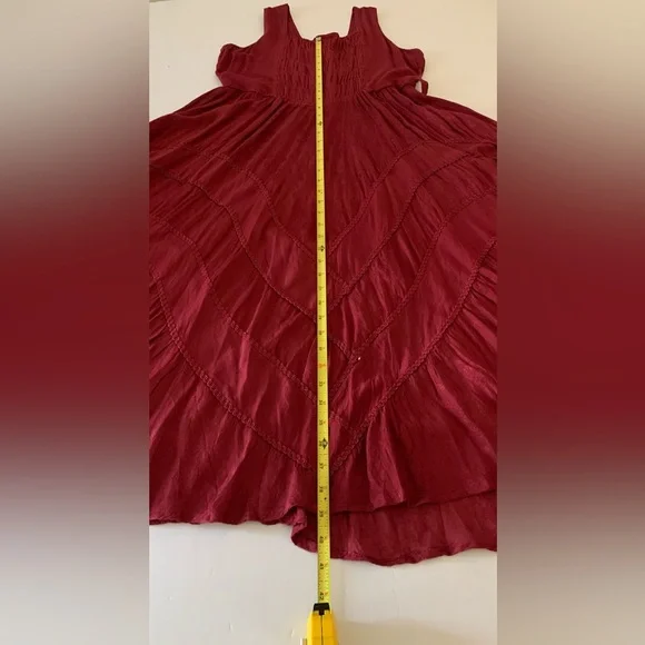 Scully Sleeveless Lace-Up Embroidered Floral Jacquard Tie Waist Midi Dress M - Picture 8 of 10